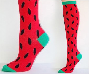 red socks that look like watermelon