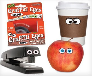 tape with different eyes stickers