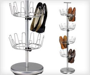 store shoes in small space rooms in vertical shoe rack