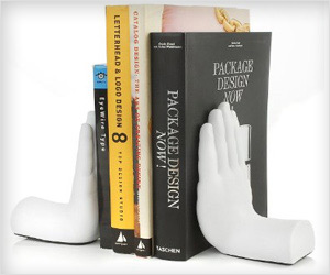 bookends holder case in shape of hands, perfect for office or home table desk