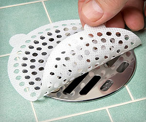 disposable hair traps to prevent clogging of drains from fallen hairs