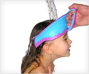 head guard to prevent water splashing on kid face