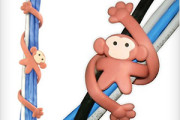 Monkey tie for cables and cords organize