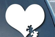 Autism awareness heart puzzle sticker decal for car