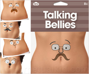 belly tattoo with smiley face