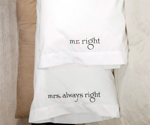 mr mrs tagline pillow cover