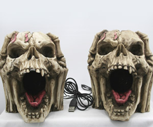 skeleton skull head speakers