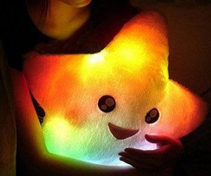 Star shape pillow with led lights
