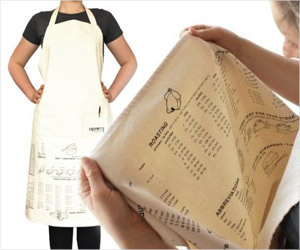 apron with printed cooking guides