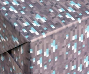 minecraft game inspired diamond design gift paper