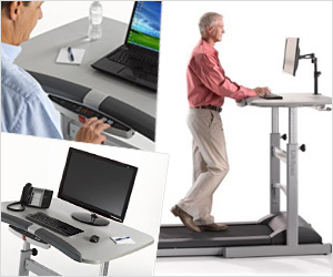 automatic treadmill maching with attached desk for laptop pc