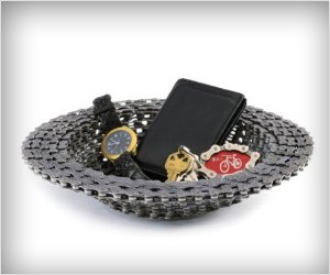decoration table bowl made of bike chain