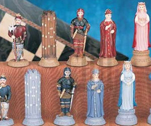 hand painted chess set characters