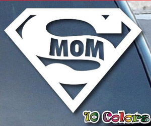 special super mom sticker for car window