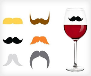 fun party drink makers with mustache design to identify drink glasses