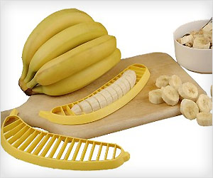 slice banana quickly with safety using slicer