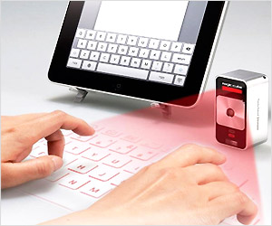 virtual light keyboard projected by laser device