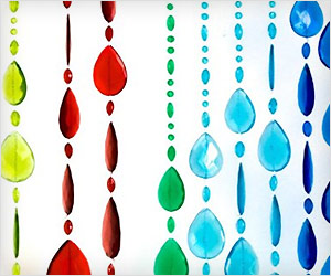 Plastic beads curtain to highlight dull corners of room