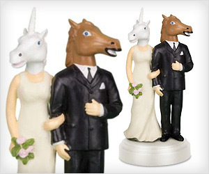 unicorn couple wedding cake topper
