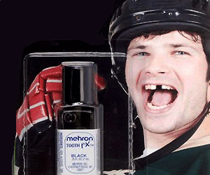 paint tooth black for broken tooth effect