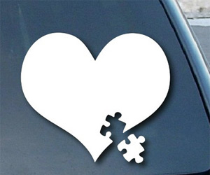 Autism awareness heart puzzle sticker decal for car