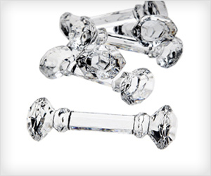 Crystal Knife Rests in dumb bell shape