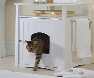 Pet litter house that looks like night stand table